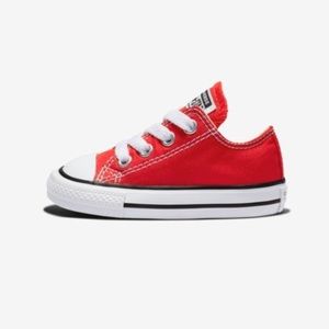 Infant/toddler red low top converse